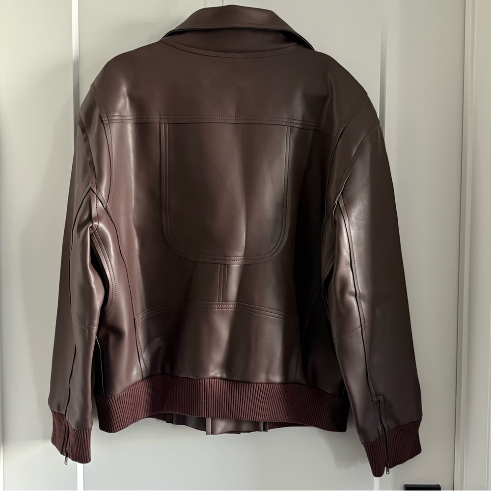 Norma Kamali Military Oversized Moto Jacket — Chocolate NWT - Picture 7 of 7
